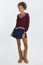 AERO Oversized Cable Knit V-Neck Sweater thumbnail 26