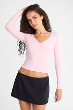 AERO Long Sleeve Lace Trim Top thumbnail 1
