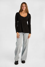 Haut babydoll à col henley et manches longues AERO thumbnail 5