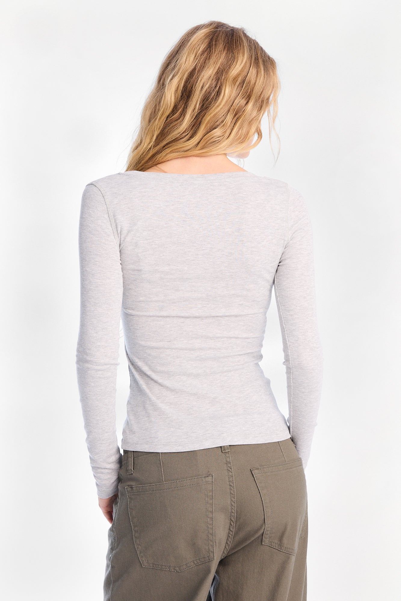AERO Long Sleeve Longline Henley Top