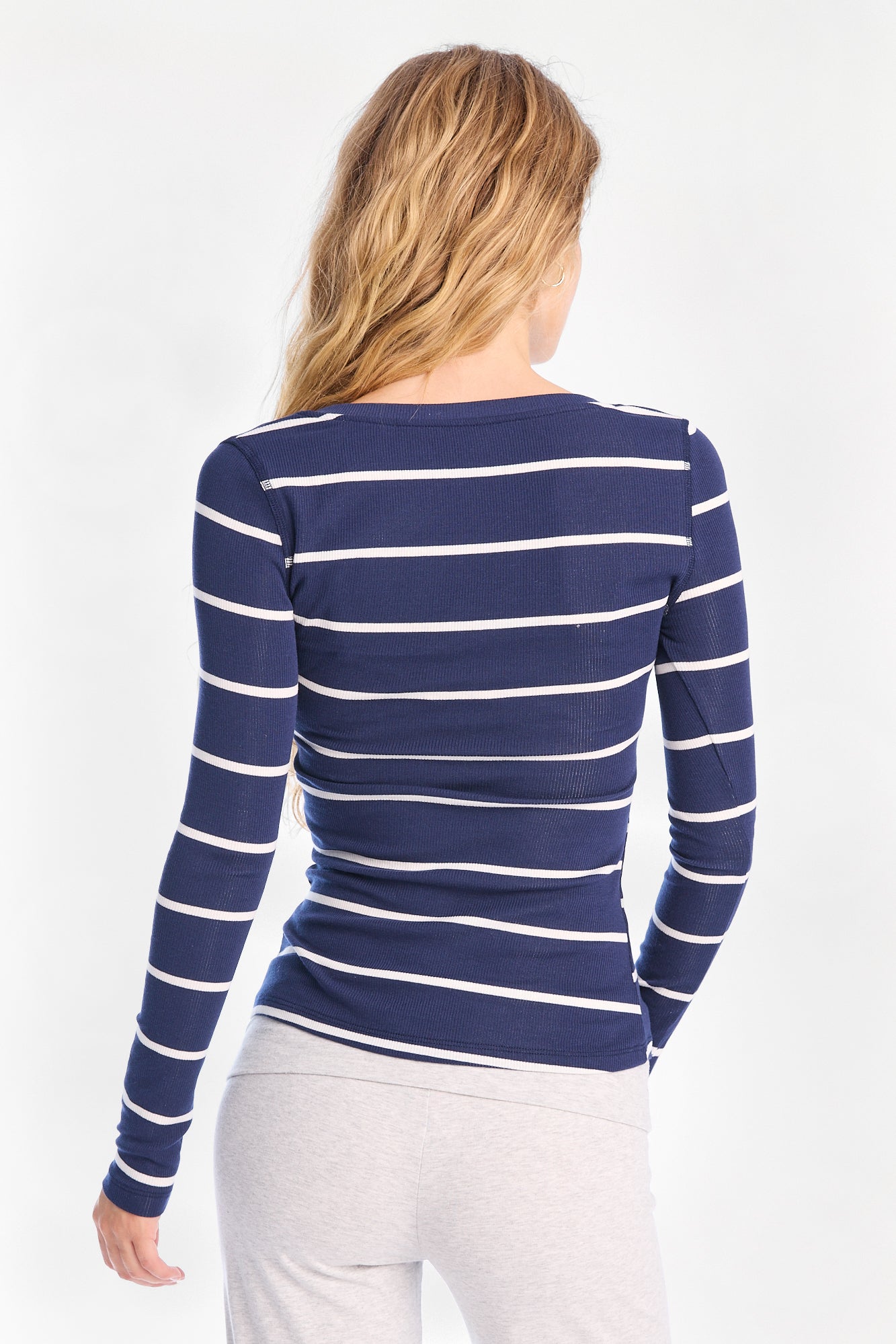 AERO Long Sleeve Longline Henley Top