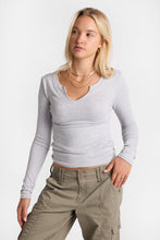 AERO Long Sleeve Notch Neck Top thumbnail 1