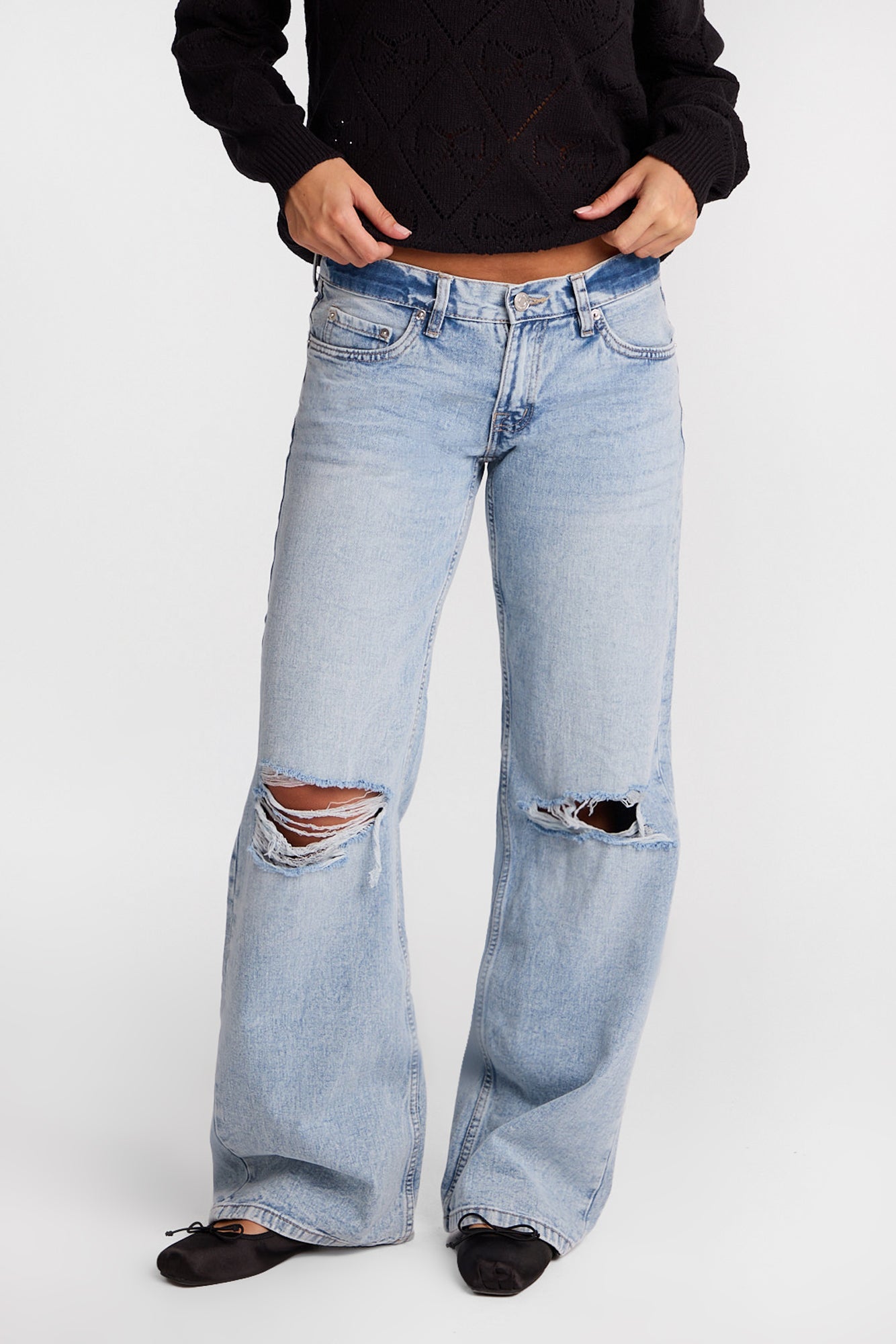 Harper Super Low Rise Wide Leg Jeans