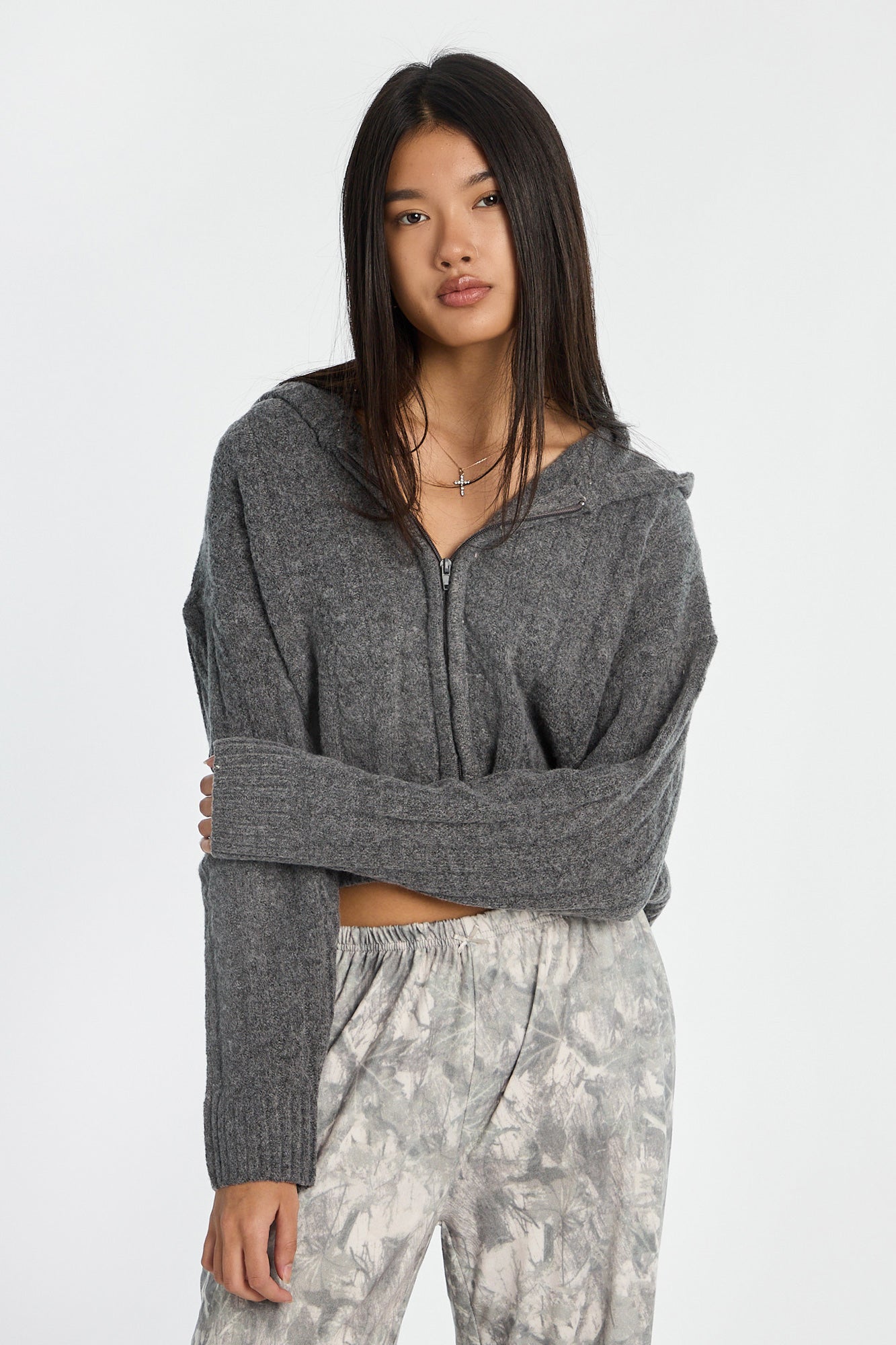 AERO Cable Knit Zip-Up Hoodie