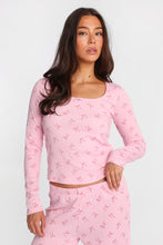 Haut pyjama à manches longues en tricot pointelle thumbnail 13