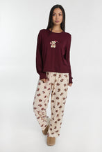 AERO Pajama Long Sleeve Tee & Velour Pajama Pants 2-Piece Gift Set thumbnail 25