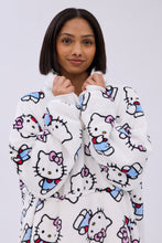 Pull à capuche surdimensionné en peluche imprimé Hello Kitty thumbnail 3