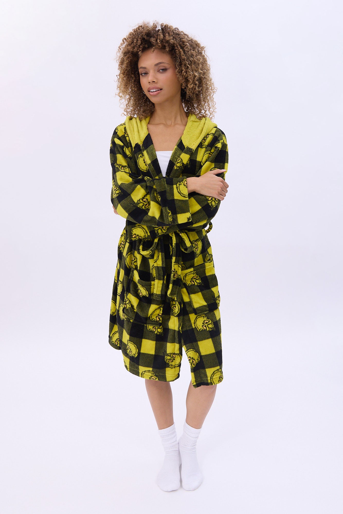 The Grinch Graphic Hooded Belted Robe