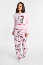 Hello Kitty Snowflakes Long Sleeve Pajama Top And Plush Pajama Pants 2-Piece Set thumbnail 1