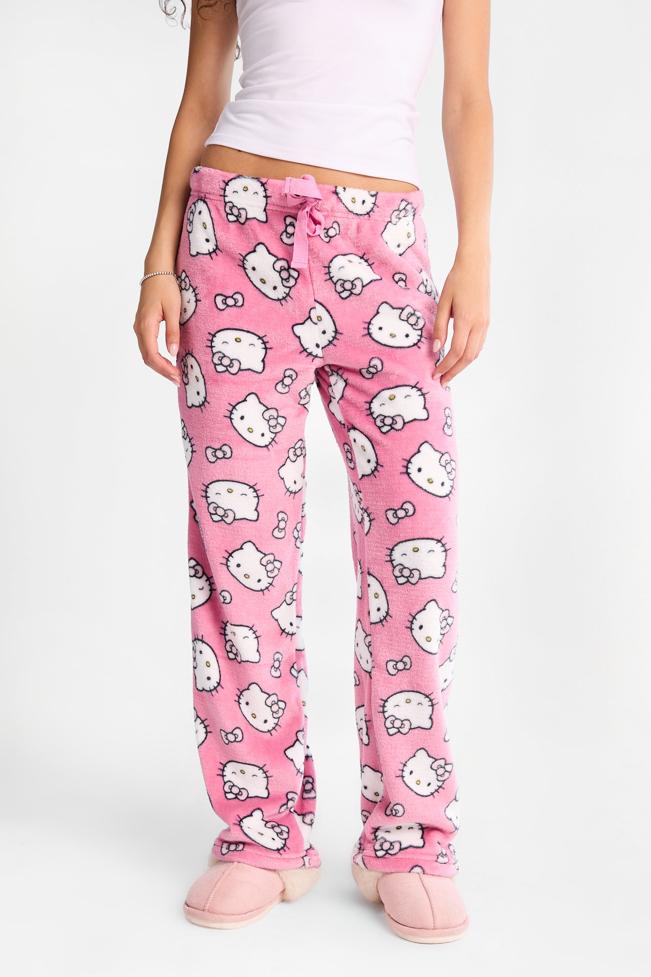 Pantalon pyjama pelucheux imprimé boucle Hello Kitty