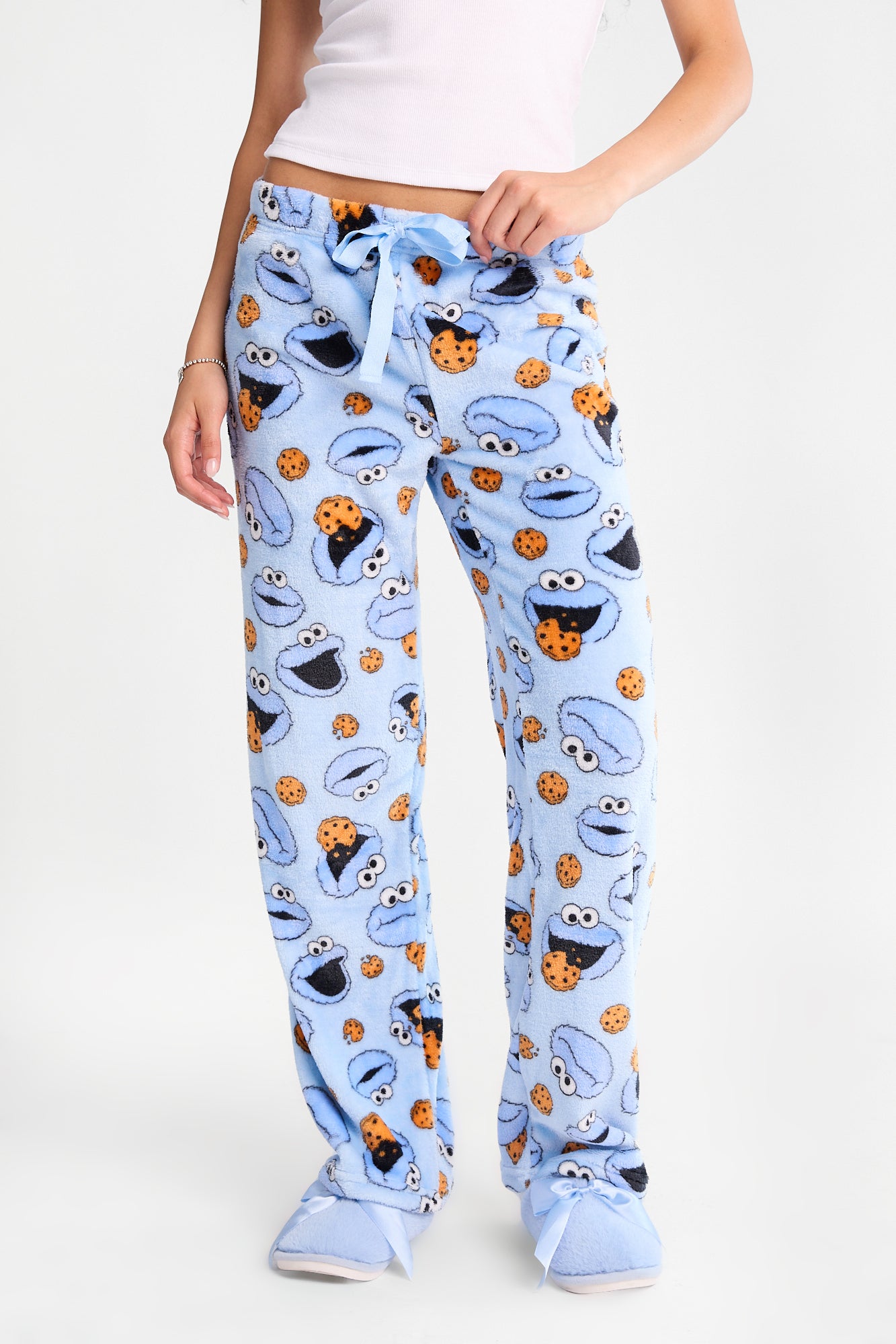 Pantalon pyjama pelucheux imprimé Cookie Monster