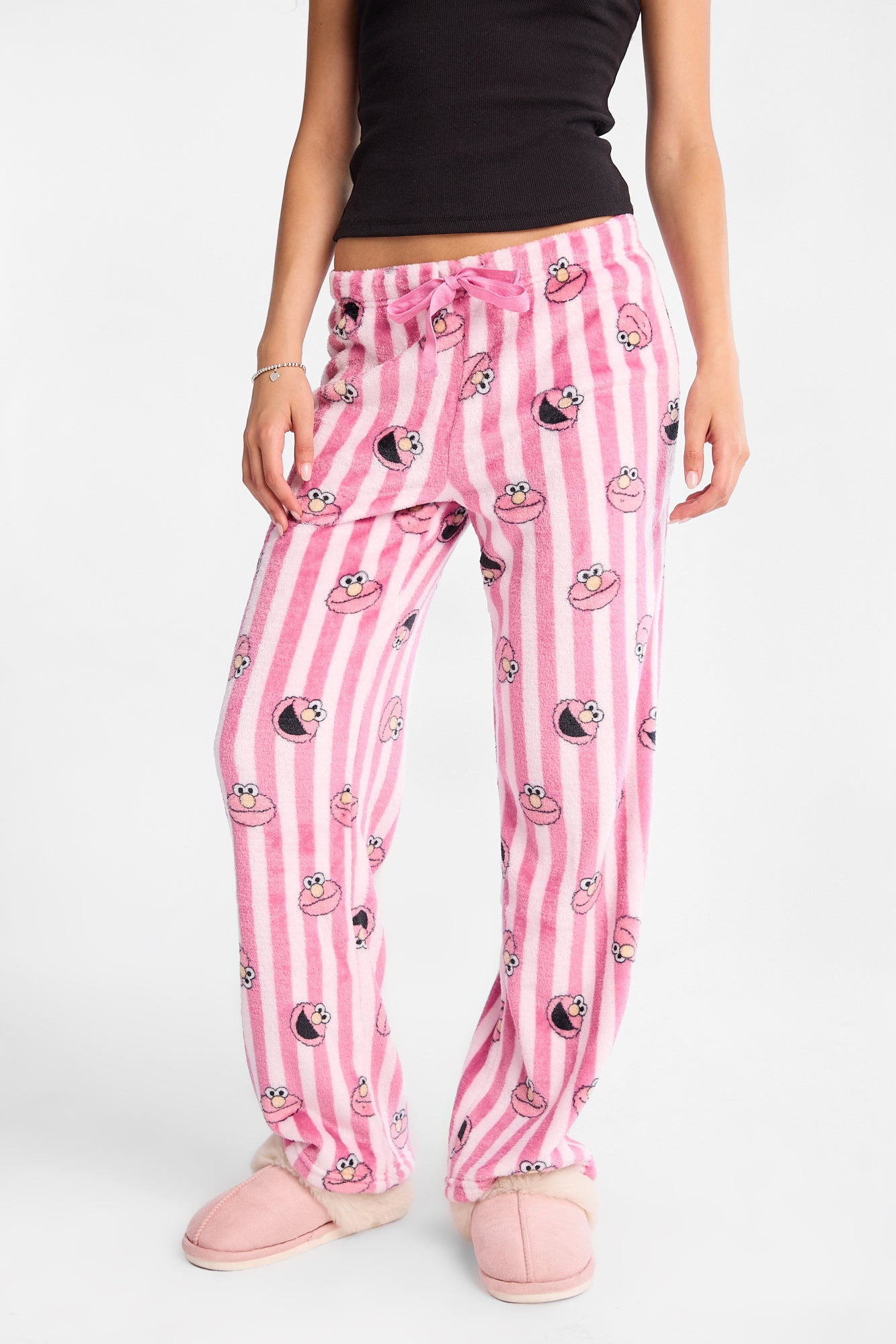 Pantalon pyjama pelucheux imprimé à rayures Elmo