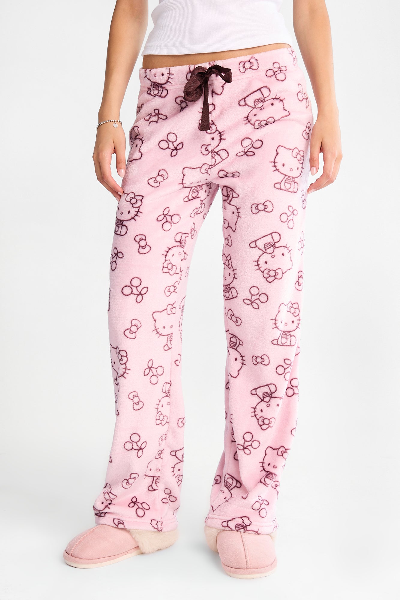 Hello Kitty Outline Plush Pajama Pants
