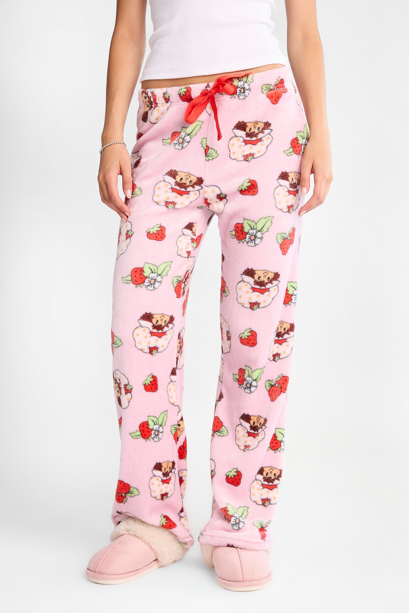 Pantalon pyjama pelucheux imprimé Charlotte aux Fraises