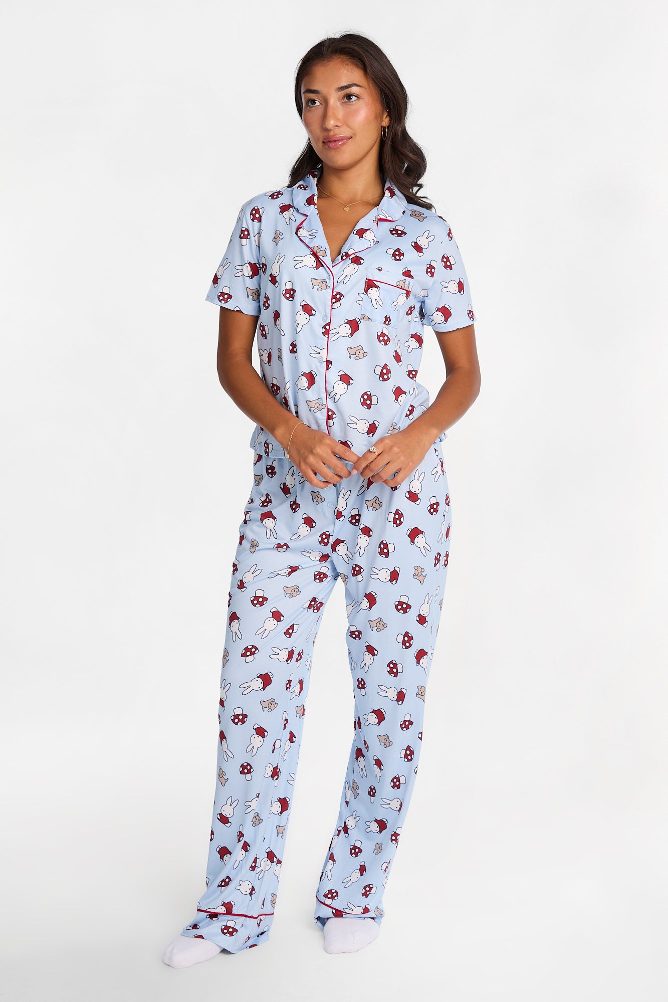 Ensemble chemise et pantalon pyjama coupe Dad Super Doux imprimé Miffy