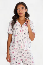 Peanuts Snoopy Bow Graphic Super Soft Pajama Dad Shirt & Pants 2-Piece Set thumbnail 2