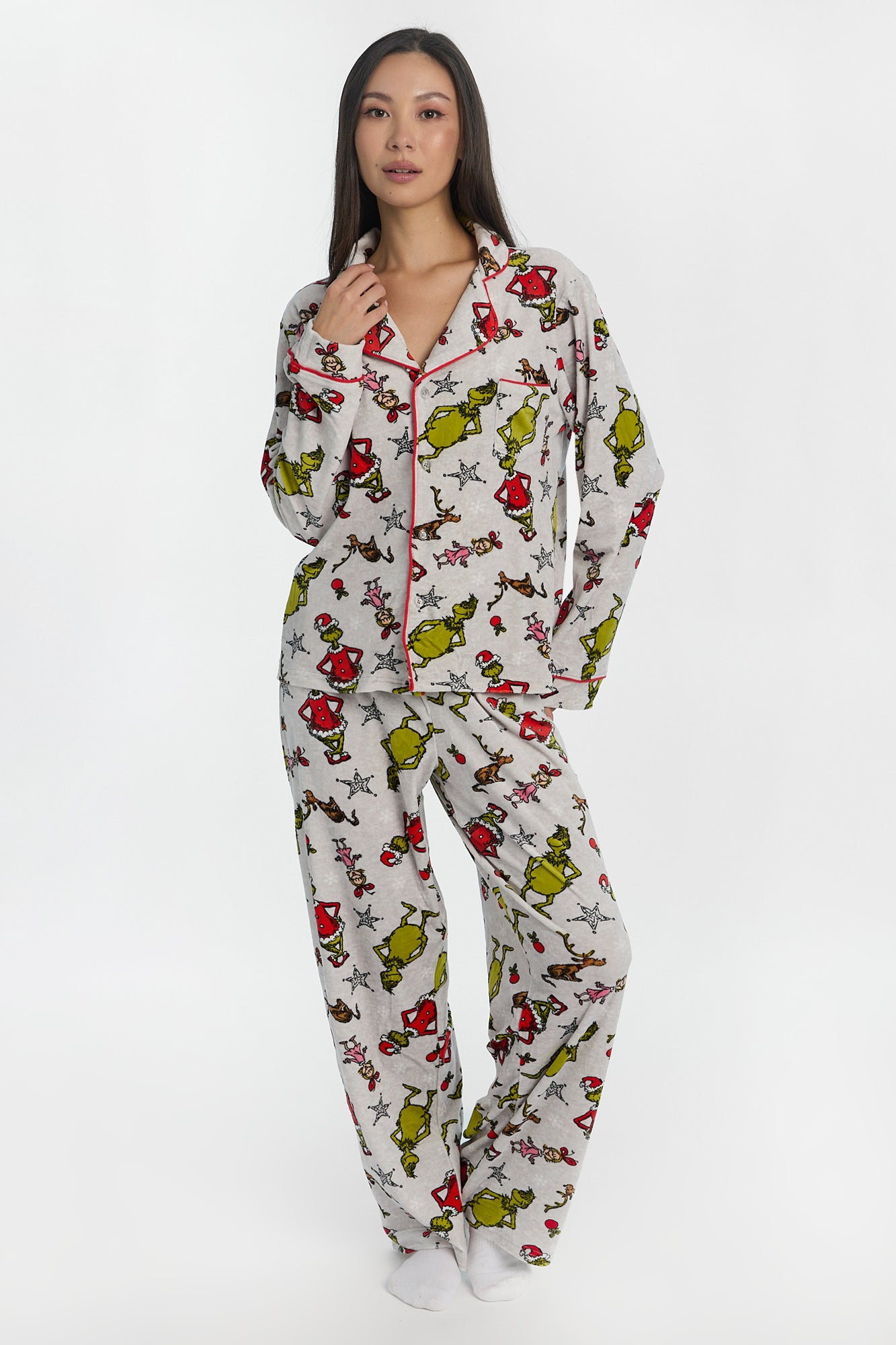 Ensemble chemise et pantalon pyjama coupe Dad Le Grincheux Cindy Lou