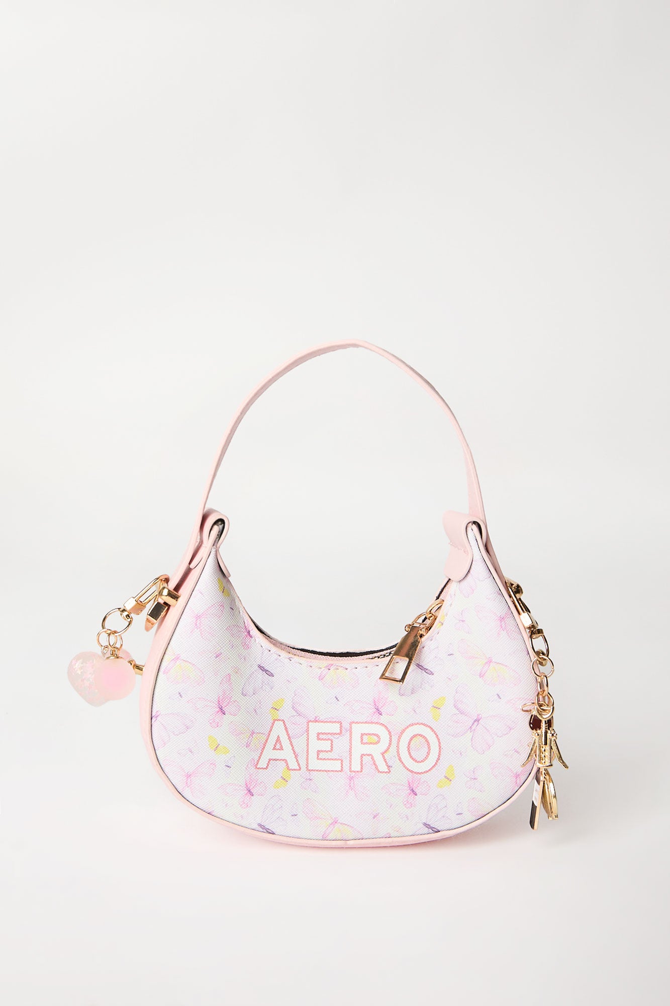 Mini sac hobo zippé à breloques gemmes