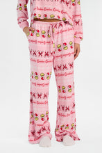 The Grinch Holiday Super Soft Pajama Long Sleeve Top & Wide Leg Pants 2-Piece Set thumbnail 3