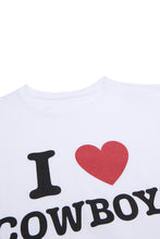 T-shirt décontracté imprimé graphique I love Cowboys thumbnail 2