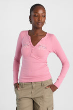 AERO New York 1987 Floral Graphic Long Sleeve Henley Top thumbnail 1
