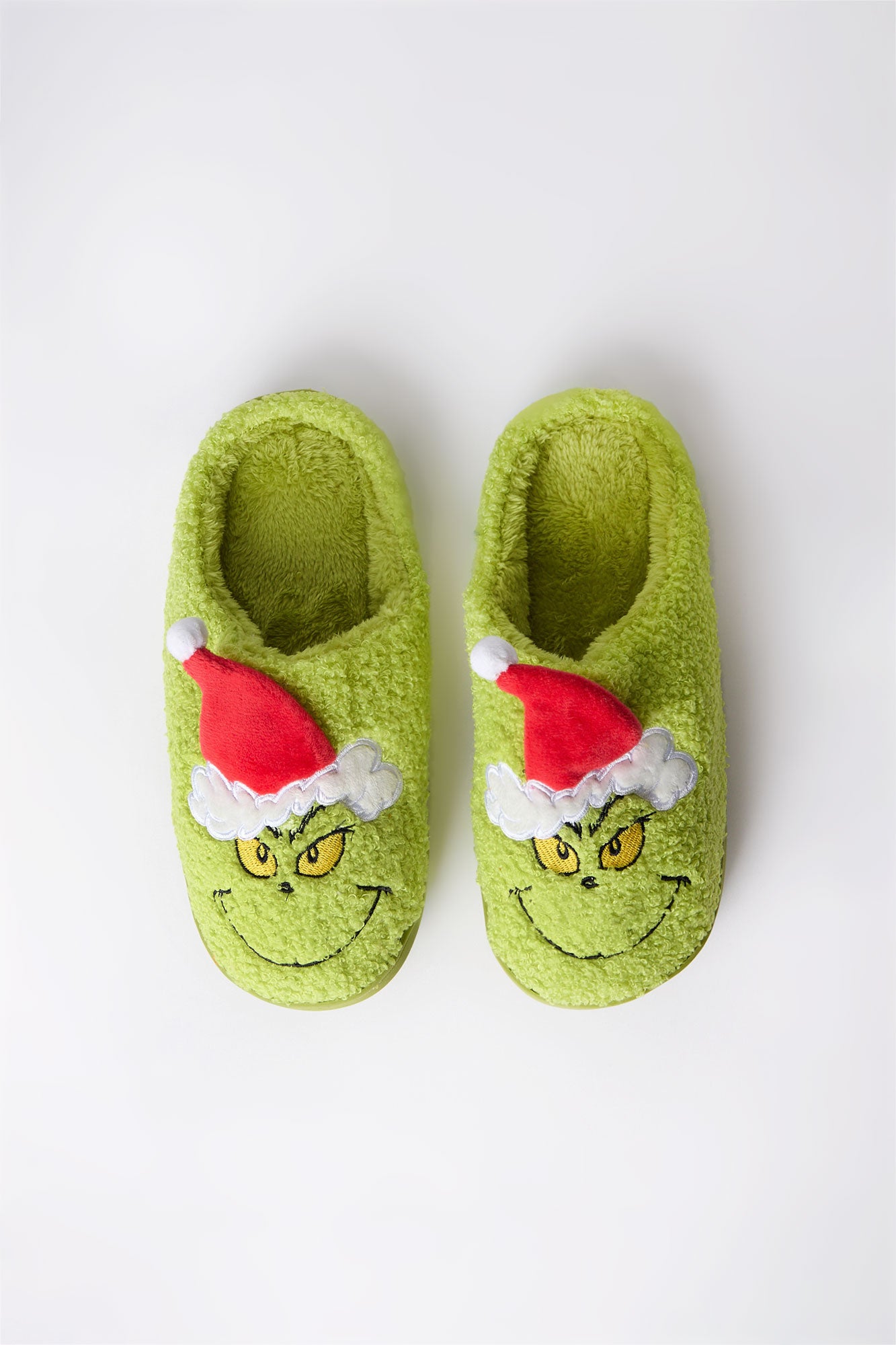Pantoufles peluche Le Grinch chapeau de Noël