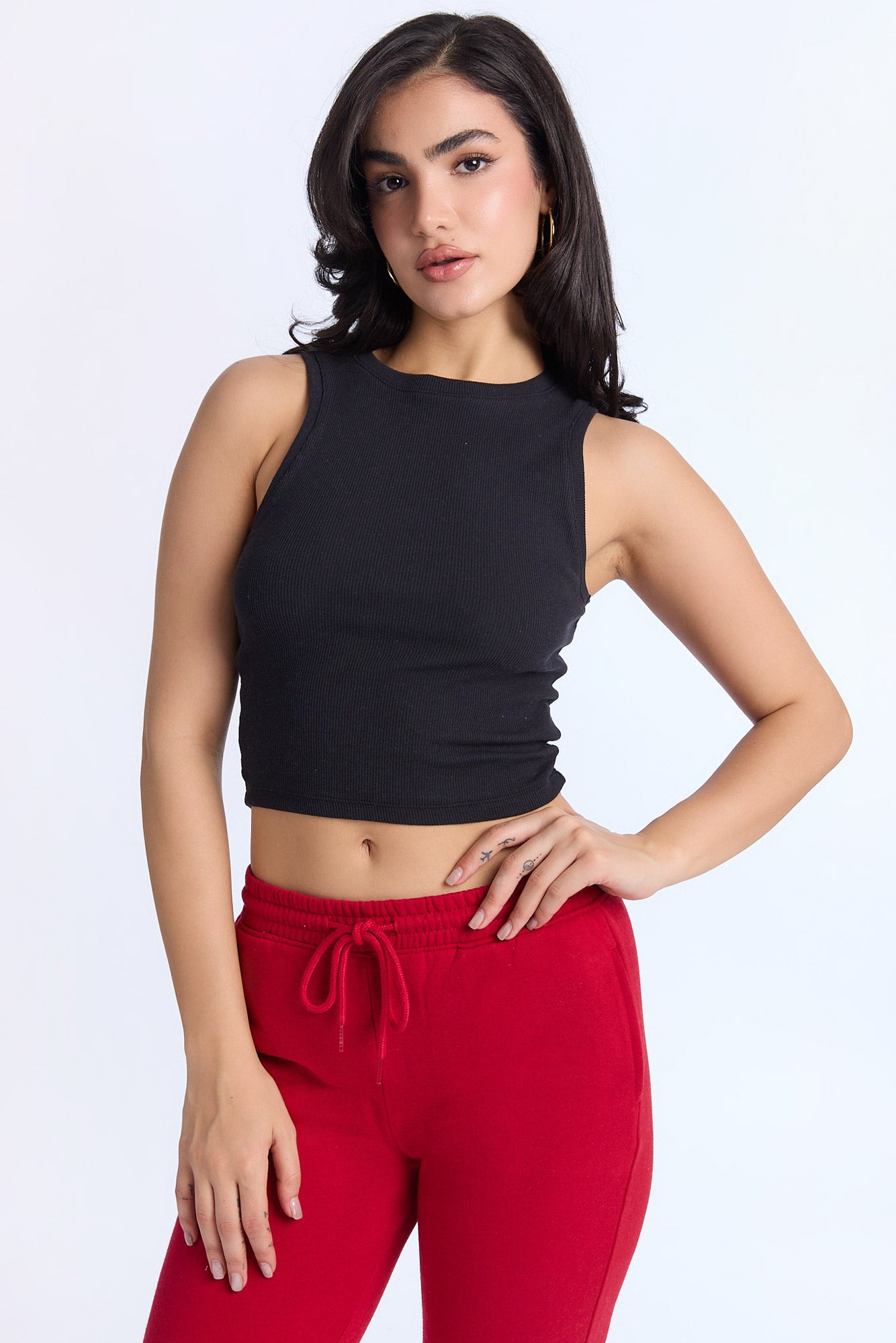 AERO Ribbed High Neck Tank Top