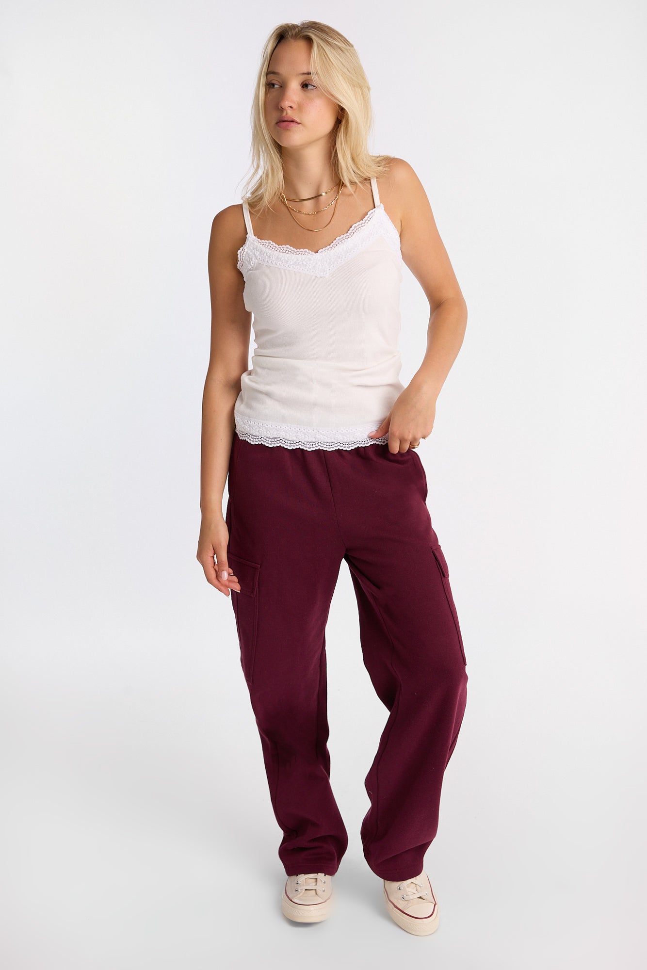 AERO V-Neck Lace Trim Camisole