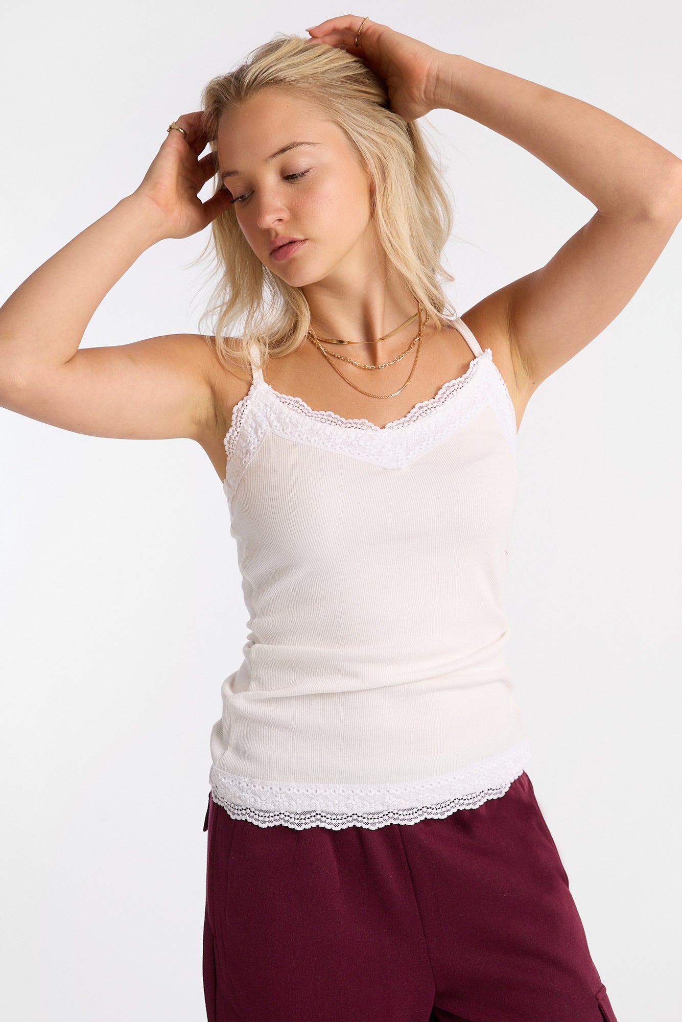 AERO V-Neck Lace Trim Camisole