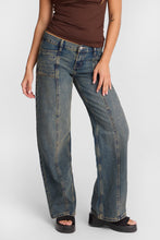 Harper Super Low Rise Seam Detail Wide Leg Jeans thumbnail 1