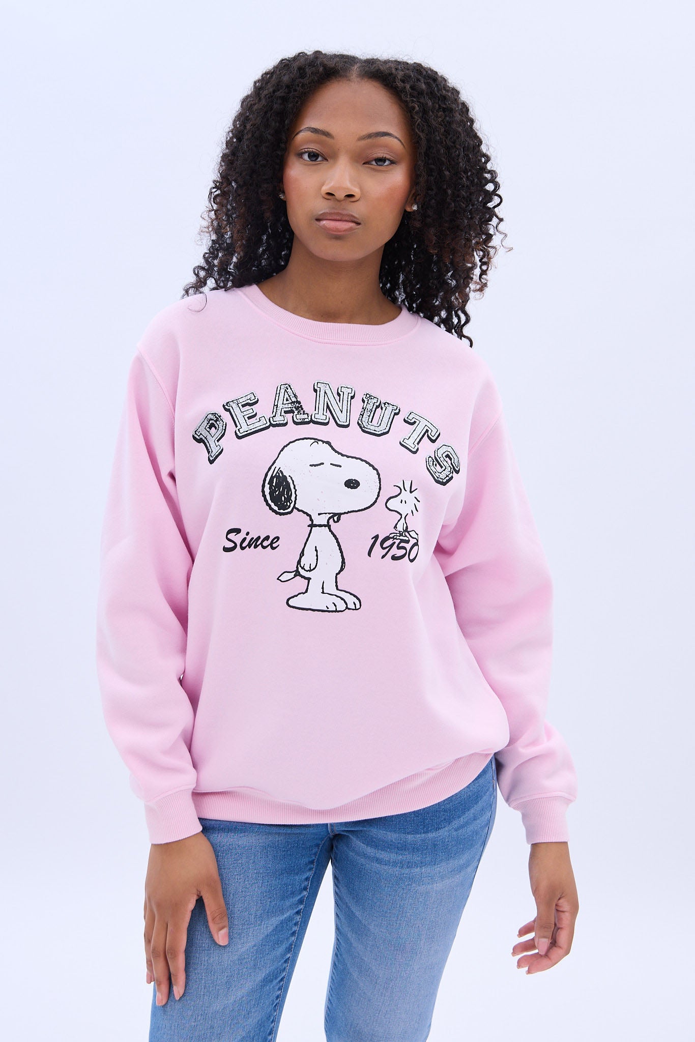 Peanuts Snoopy 1950 Graphic Crew Neck Sweatshirt