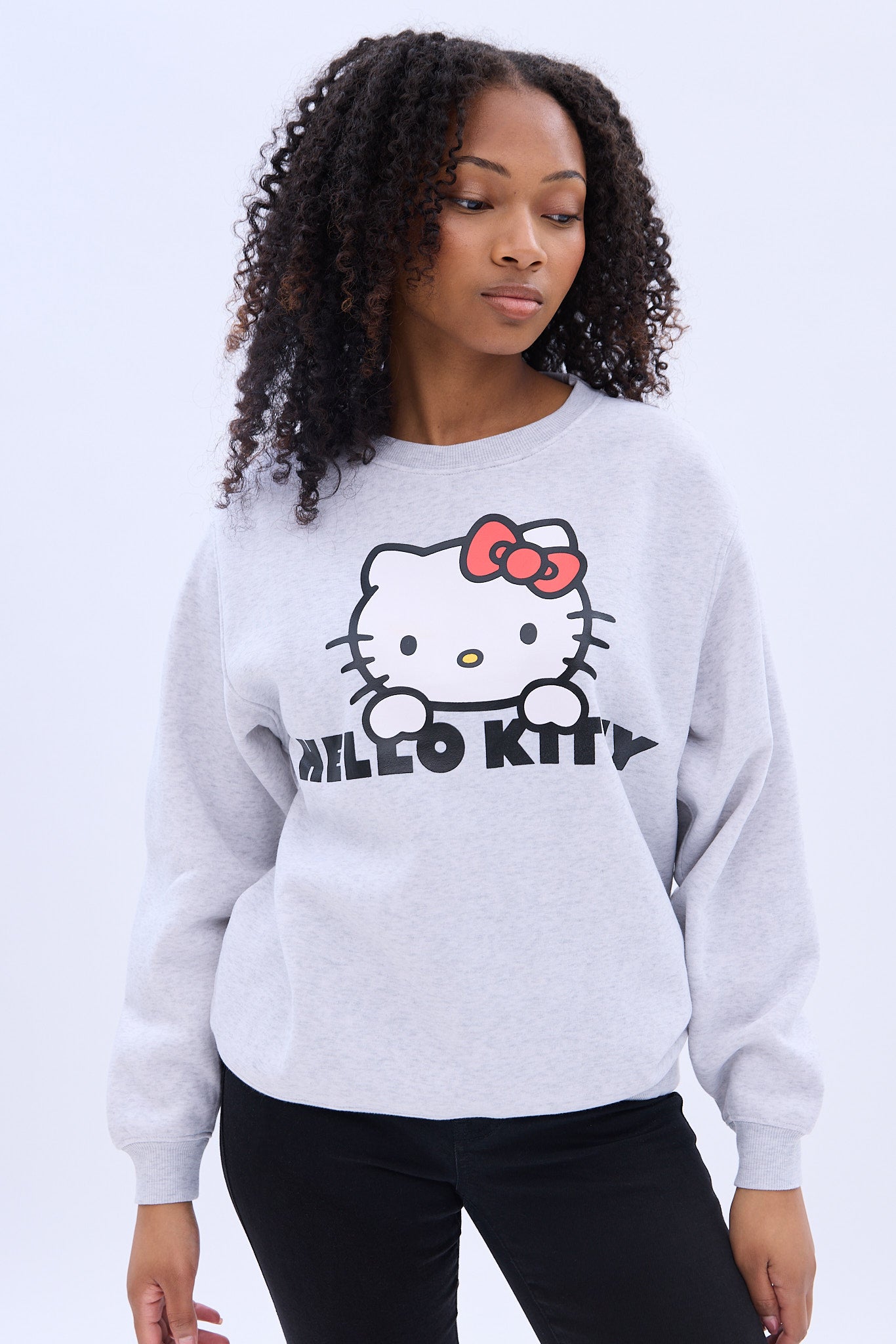Hello Kitty Peak Graphic Crew Neck Sweatshirt