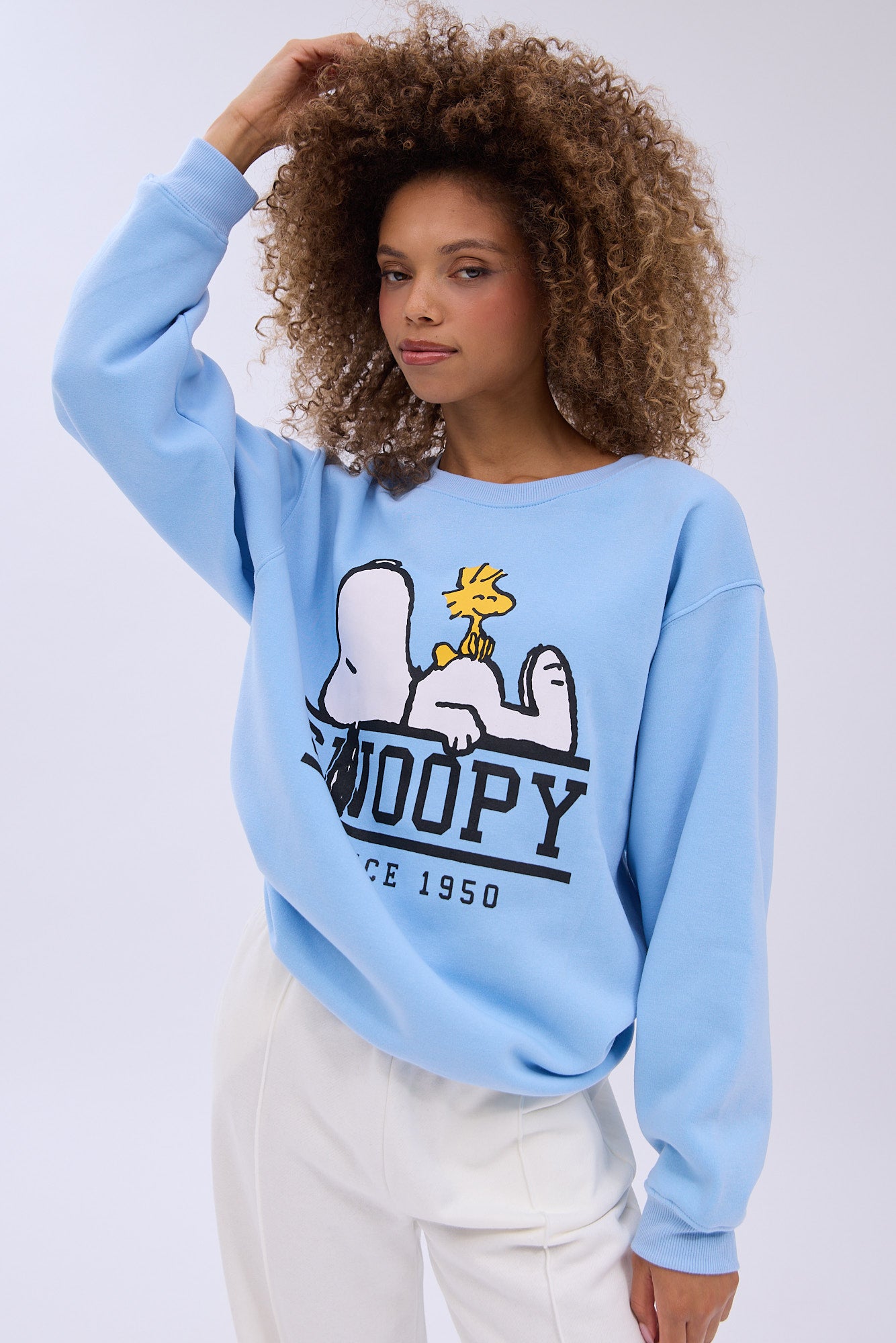 Peanuts Snoopy Since 1950 Graphic Crew Neck Relaxed Sweatshirt