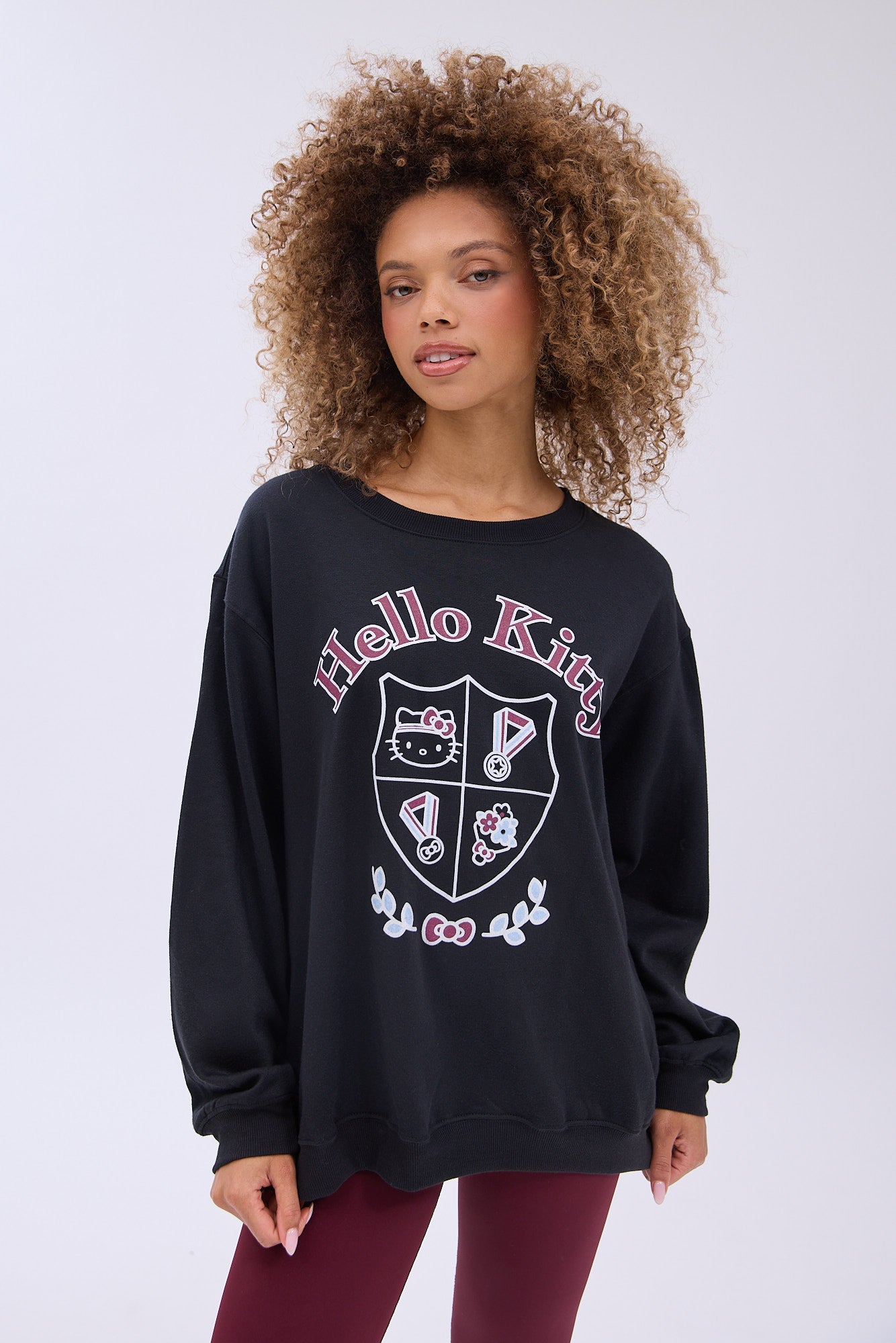 Hello Kitty Graphic Crew Neck Relaxed Sweatshirt