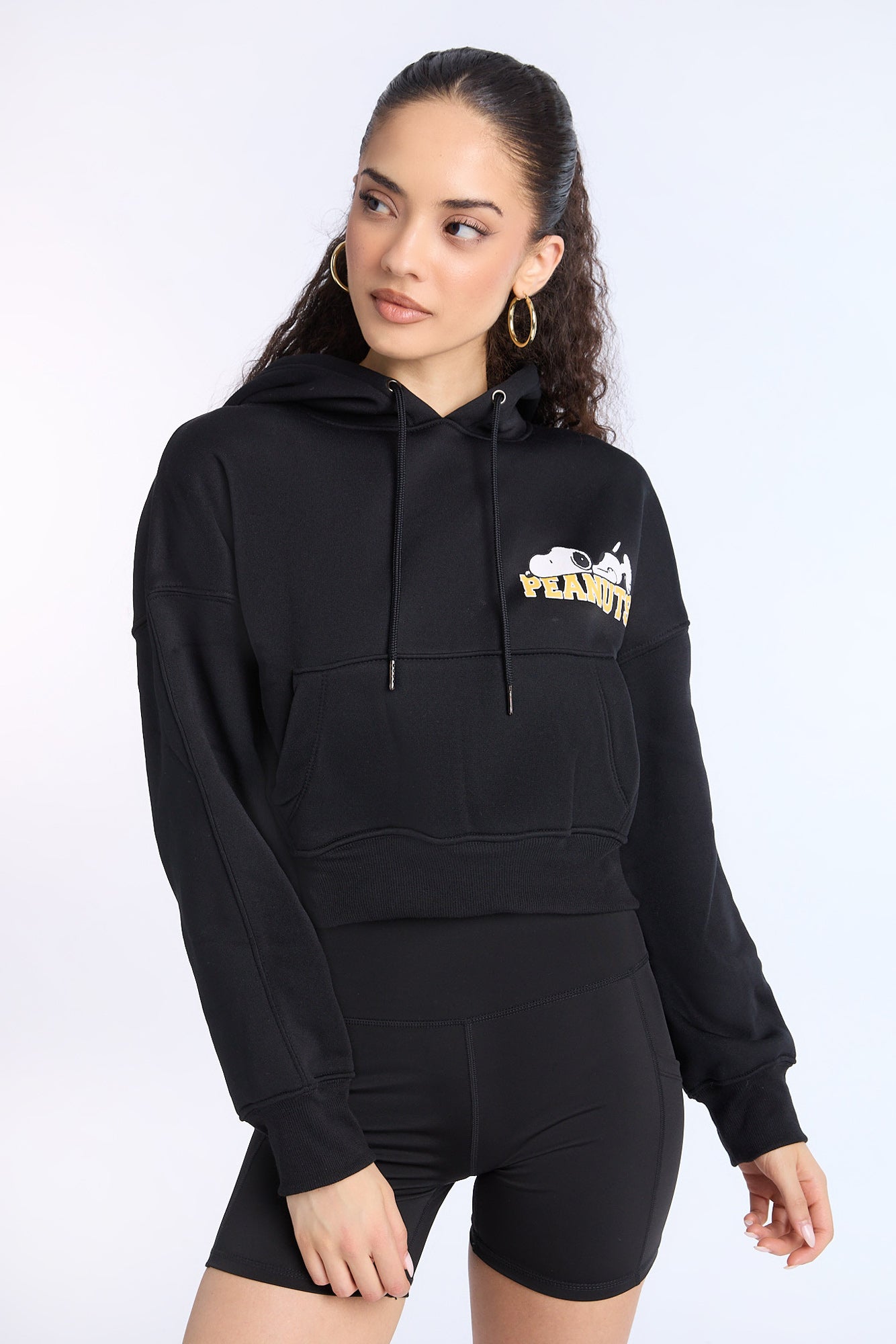 Peanuts 50 Graphic Cropped Hoodie