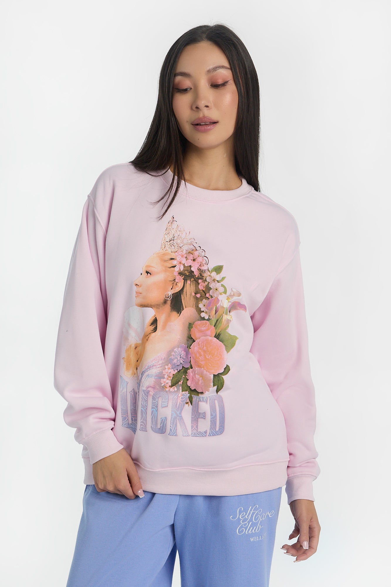Glinda Wicked Graphic Crew Neck Sweatshirt