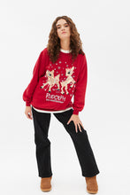 Rudolph The Red Nosed Reindeer Graphic Oversized Pullover Sweatshirt thumbnail 2