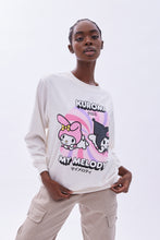 Kuromi My Melody Graphic Crew Neck Oversized Sweatshirt thumbnail 1