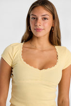 AERO Lace Trim Short Sleeve Sweetheart Neck Top thumbnail 14