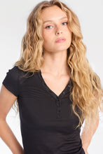 Haut Henley en tricot côtelé à manches longues thumbnail 3