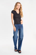 Haut Henley en tricot côtelé à manches longues thumbnail 5