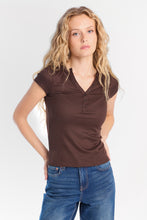 Haut Henley en tricot côtelé à manches longues thumbnail 6