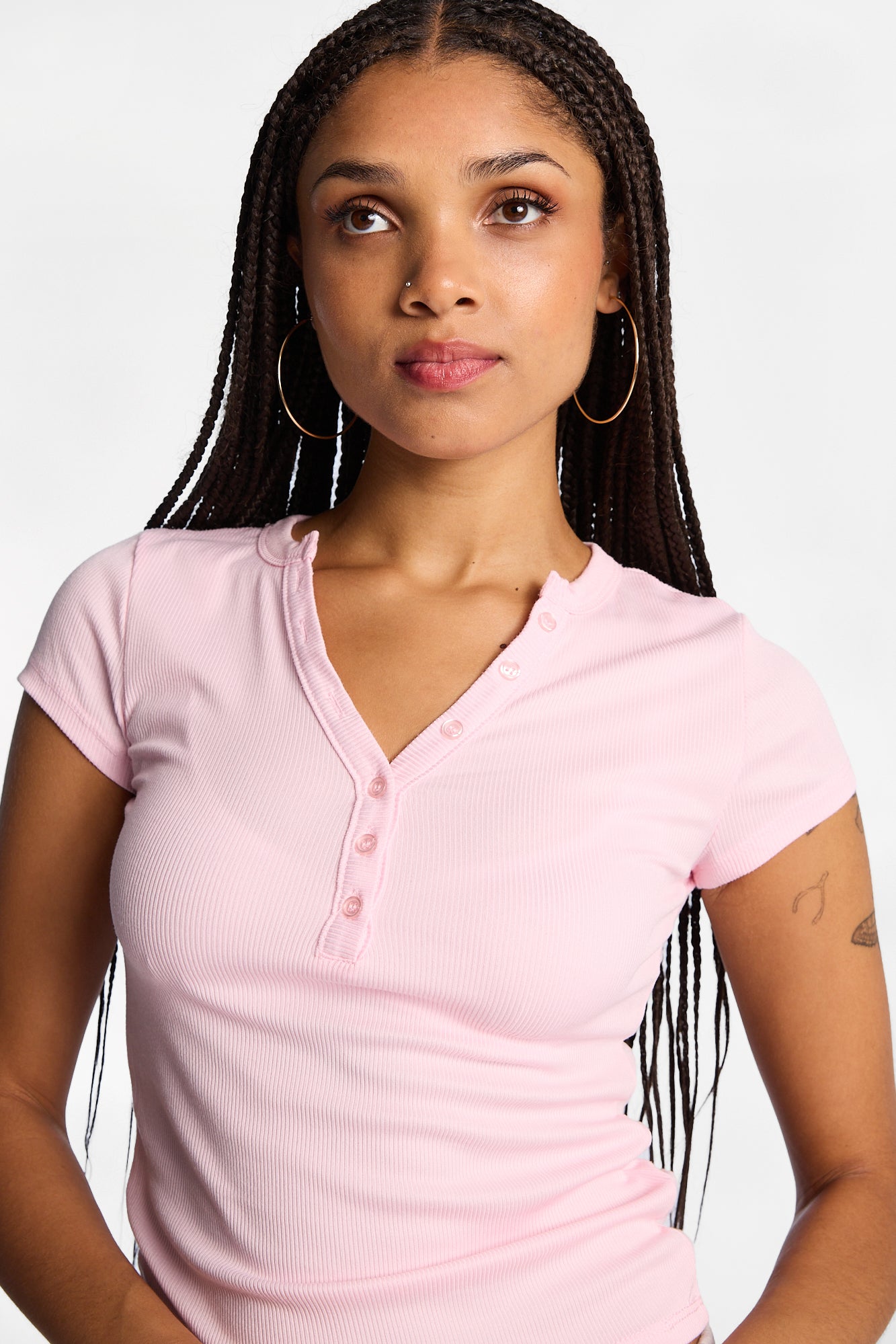 AERO Ribbed Knit Henley Top