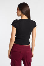 T-shirt court col ras du cou en tricot gaufré à manches courtes AERO thumbnail 4