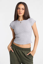 T-shirt court col ras du cou en tricot gaufré à manches courtes AERO thumbnail 6