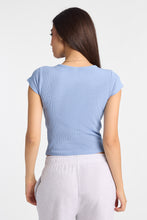 T-shirt court col ras du cou en tricot gaufré à manches courtes AERO thumbnail 12