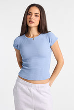 T-shirt court col ras du cou en tricot gaufré à manches courtes AERO thumbnail 10