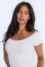 AERO Lace Trim Off-Shoulder Tee thumbnail 7