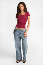 AERO Super Soft Square Neck Ruched Sides Tee thumbnail 12