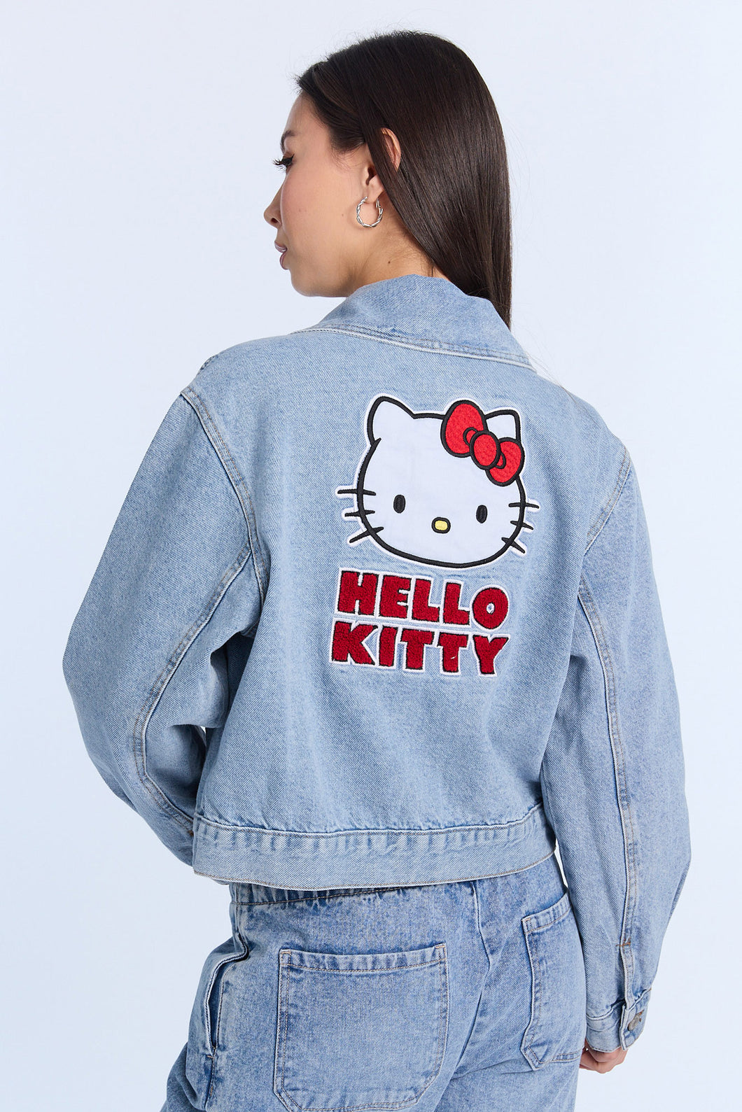 Hello Kitty Embroidered Denim Jacket – Bluenotes
